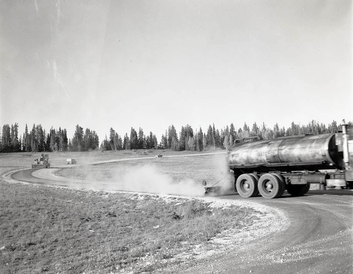BW Photos of road repairs at Cedar Breaks. Large Format.