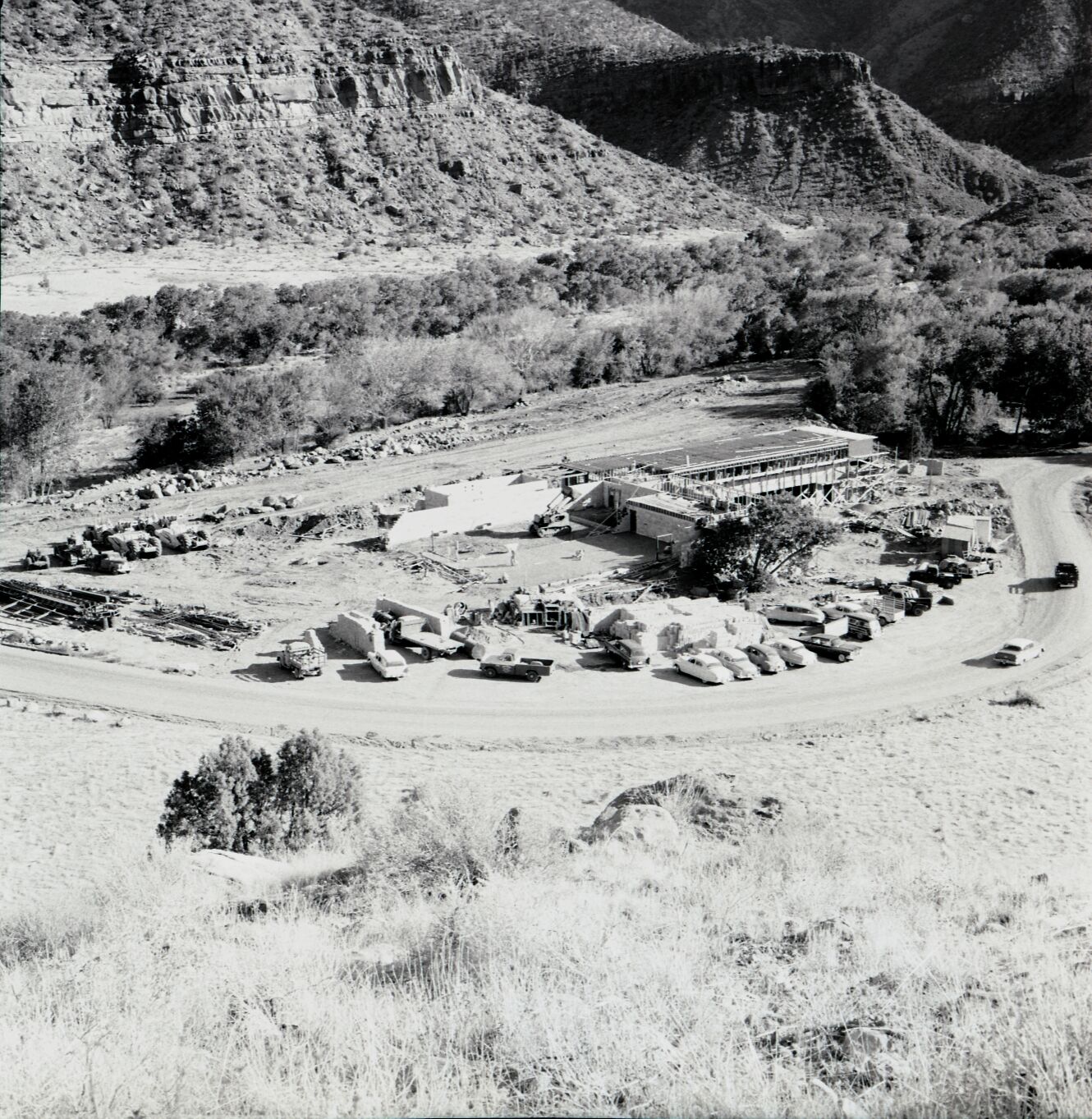 General overview of the construction of the new Mission 66 Visitor Center and Museum.