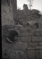 Trail drainage work on Walter's Wiggles on West Rim Trail.