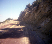 Color Photos of rock slides in Kolob Canyon.