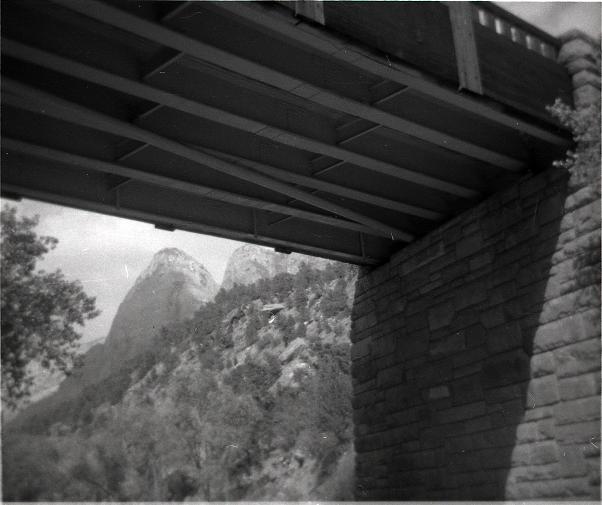 Underside of Canyon Junction vehicle bridge during construction.