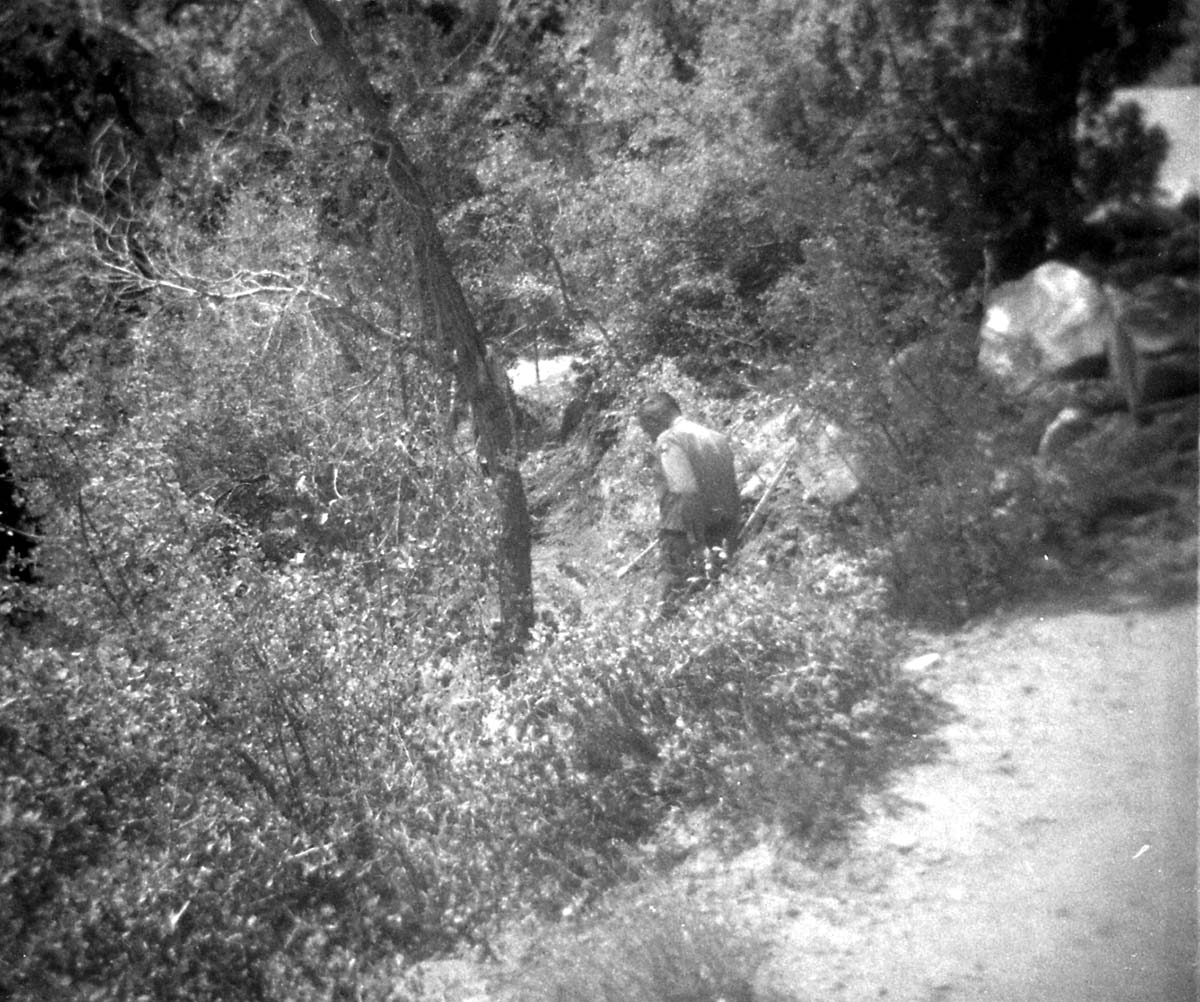BW Photo of a rock slide in the Grotto area.