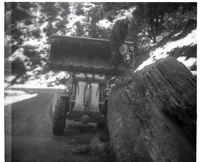 BW Photo of a rock slide along Route 2 - 110mm.
