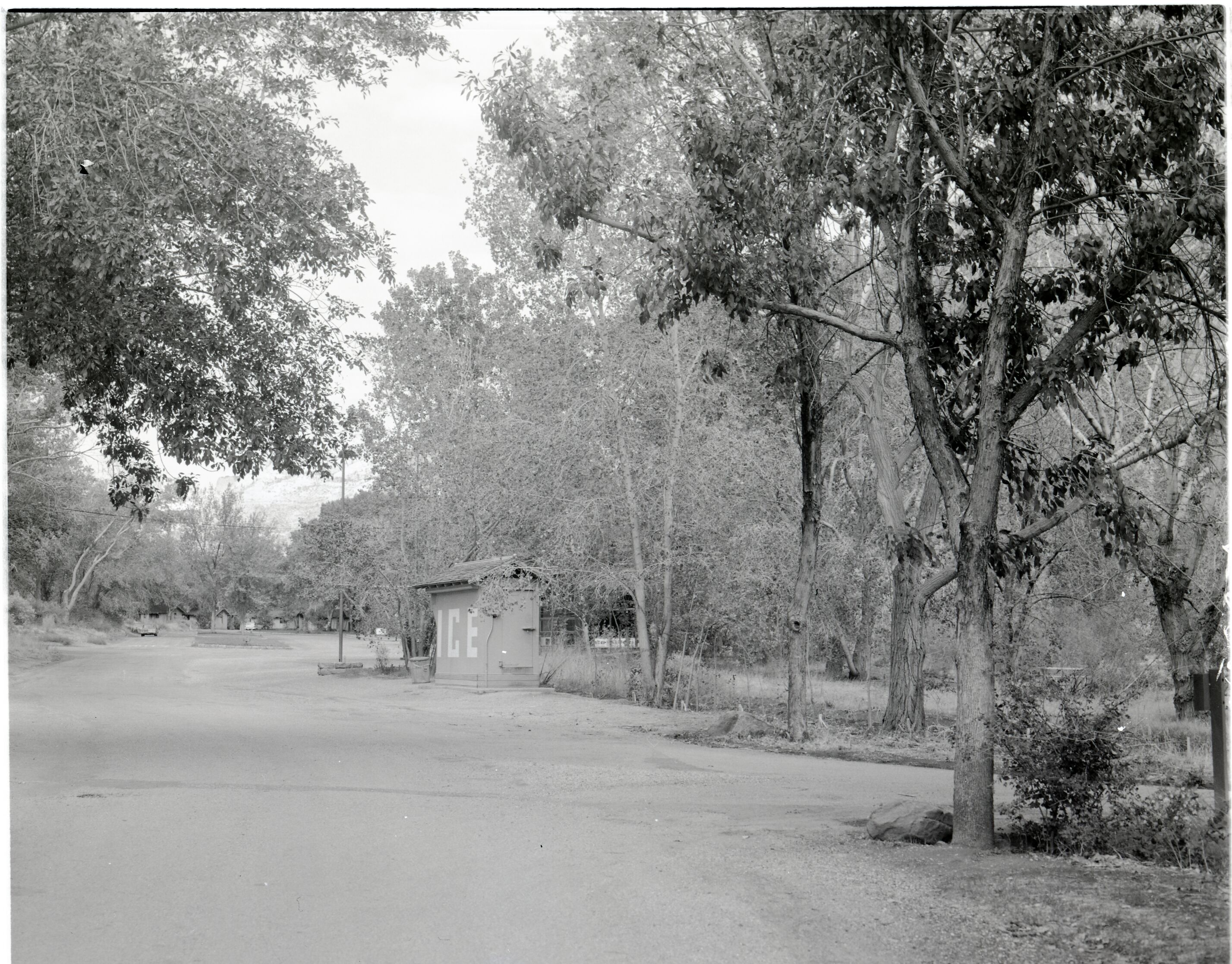 Proposed site for sanitation station near entrance to South Campground.