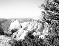 View west from West Rim trail, near Sleepy Hollow, Great West Canyon (also called Left Fork of North Creek) in foreground, Pine Valley Mountains in distance.
