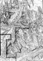 Part of topographic map of Zion National Park, reduced to one half scale linear.