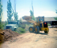 Color Photos of trail construction at Pipe Springs.