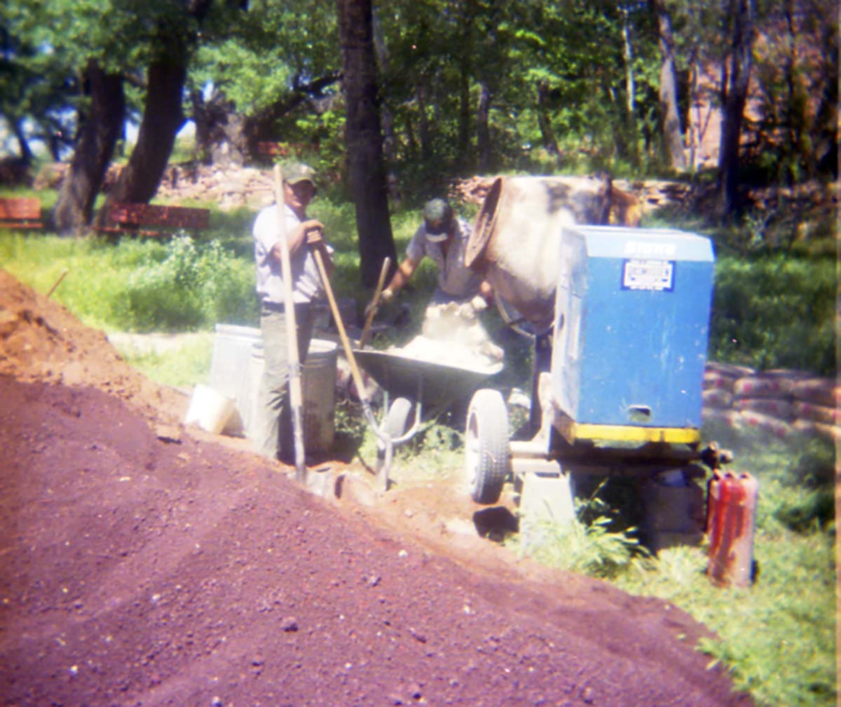Color Photos of trail construction at Pipe Springs.