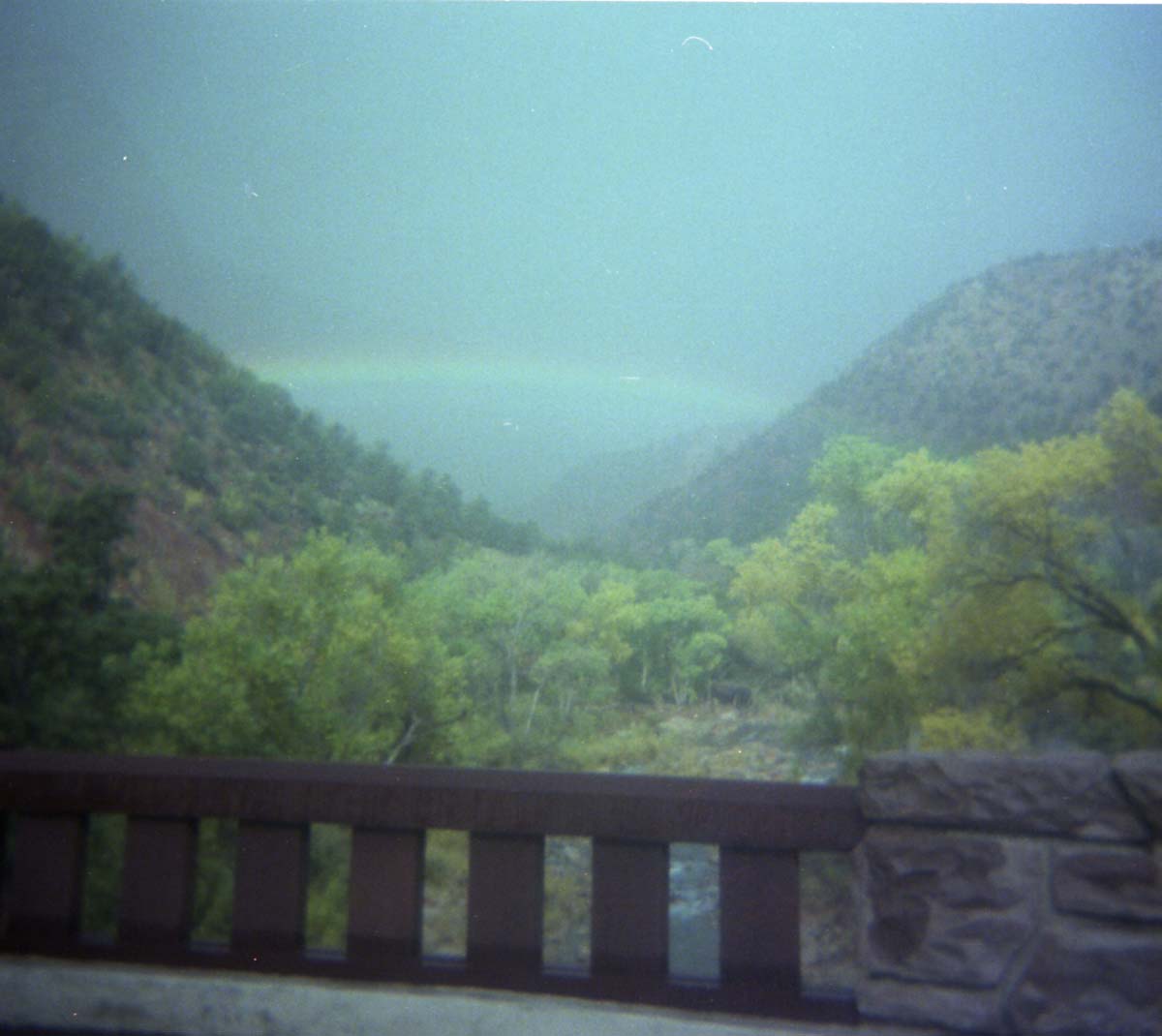 Color Photo of a rock slide near the junction of routes 1 and 2.