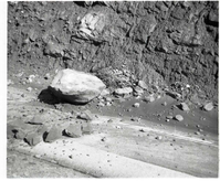 BW photos of rock slides in Kolob Canyons - 110mm.