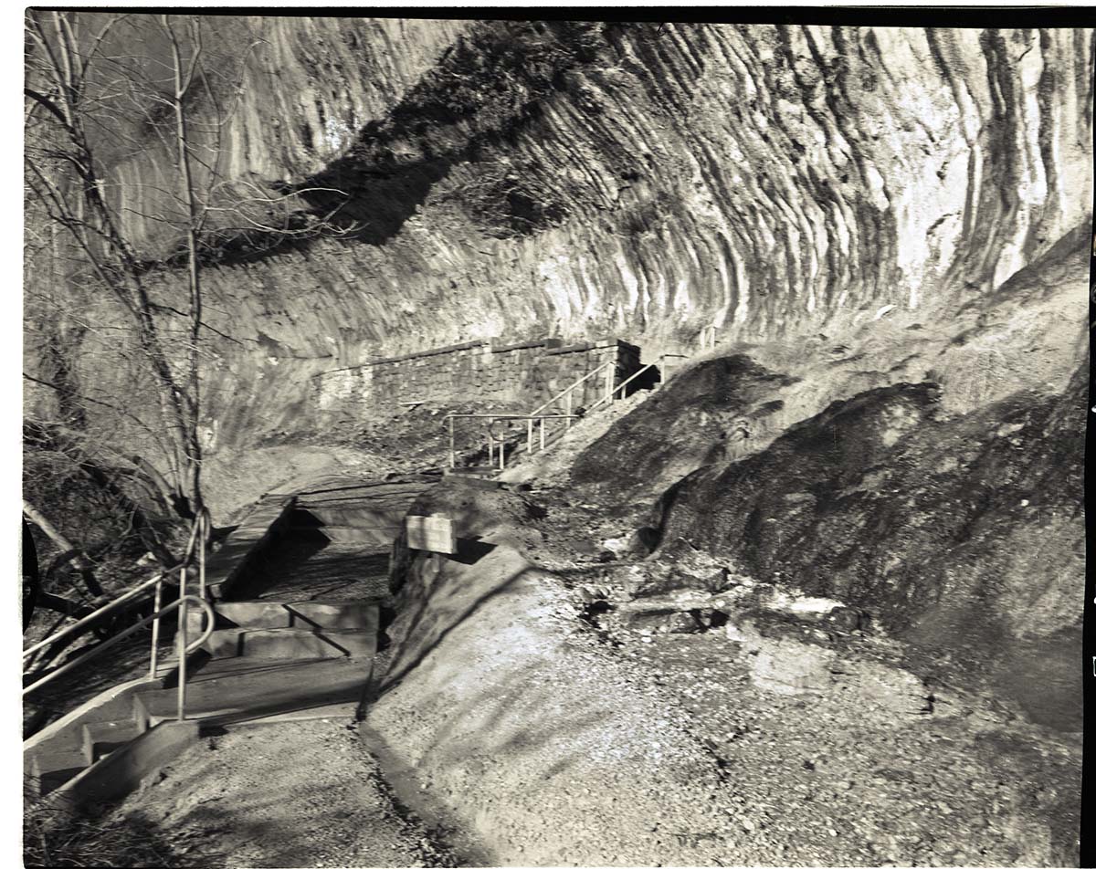 Detail of stairway construction, Weeping Rock Trail.
