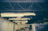 Park Headquarters Renovation: west corner warehouse light fixtures and ceiling, lower level.
