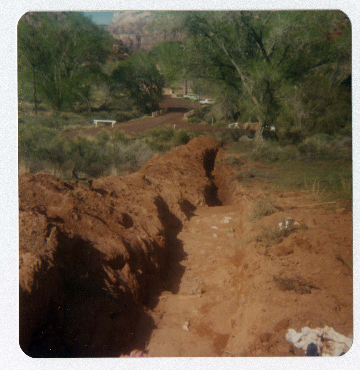 The Springdale water pipeline during construction.