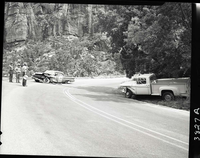 Accident on tunnel road involving private car and pick up.