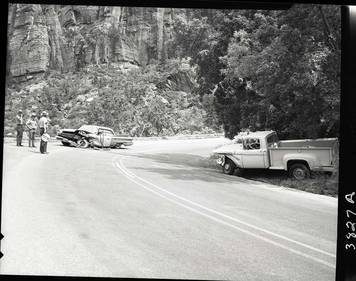 Accident on tunnel road involving private car and pick up.