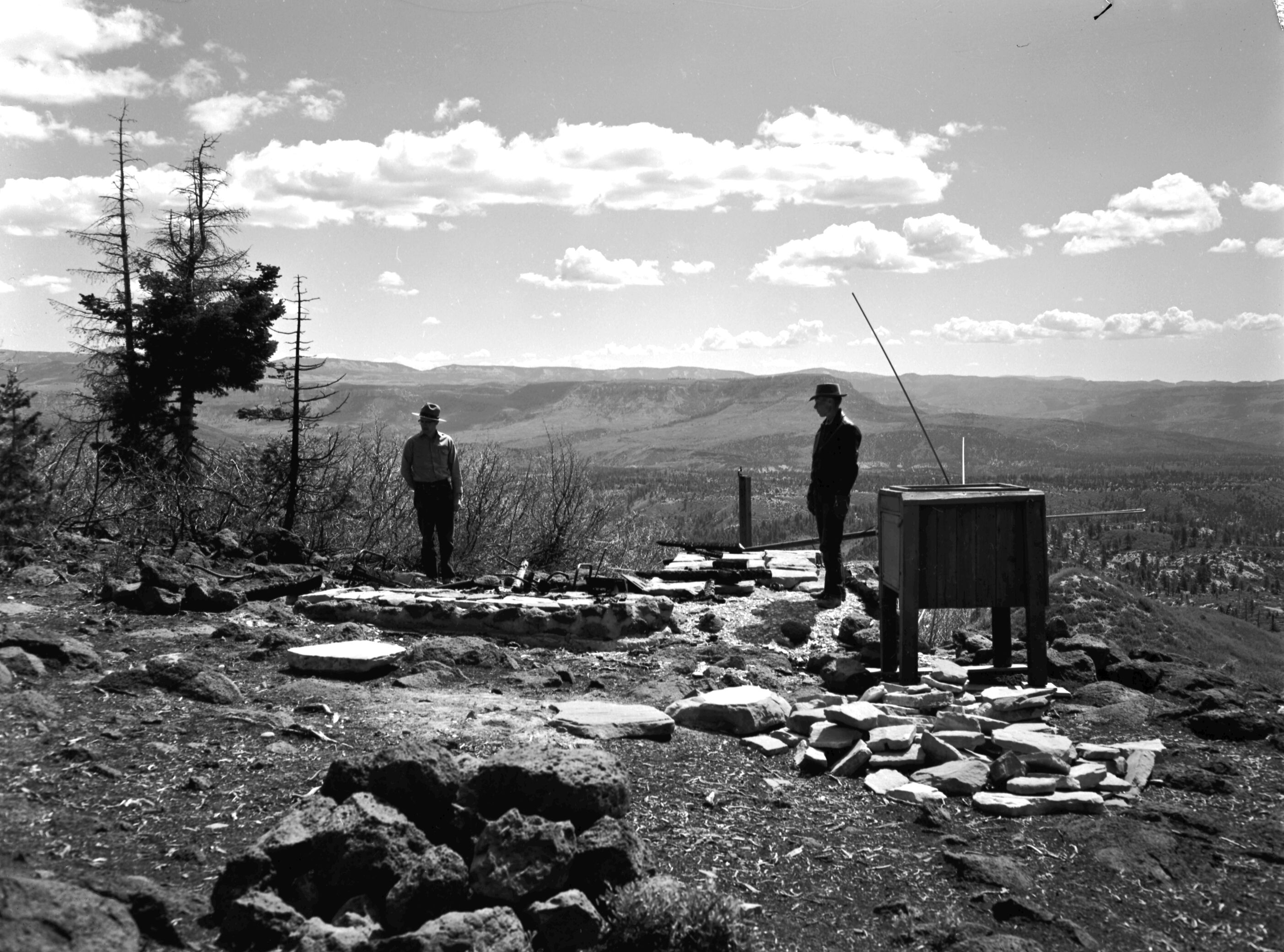 Burned down radio shack at Lava Point, lightning strike.