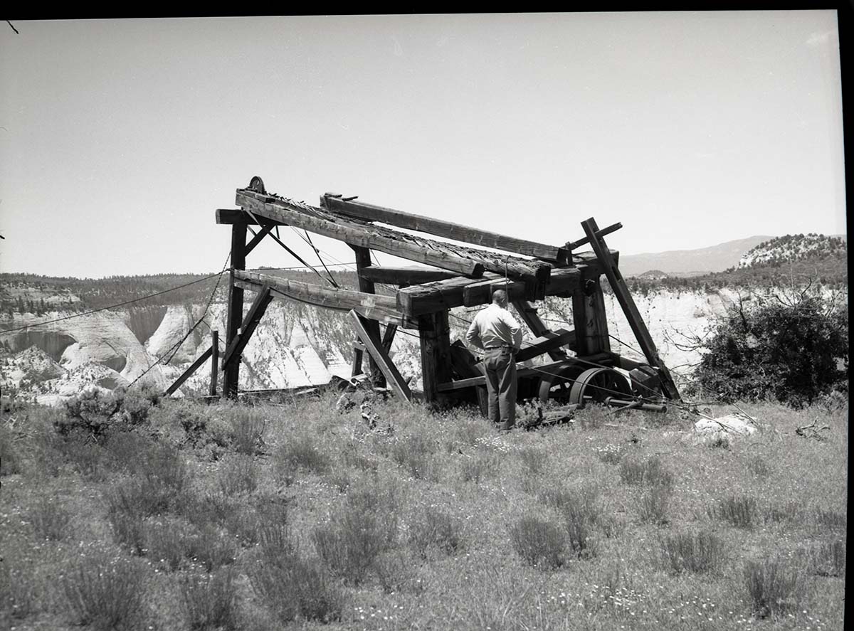 Cable Mountain headworks and remains of cable device.