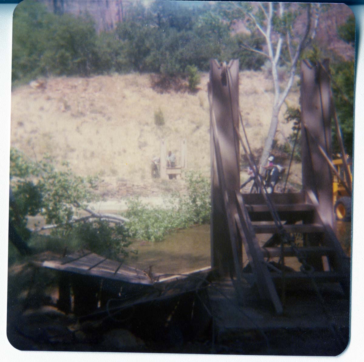 The arrival and emplacement of the new Zion Lodge footbridge.