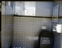 Completed comfort station rehabilitation, South Campground, interior view.