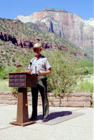 Color Photos of the parks 72nd anniversary celebrations- cake cutting, barbecue, speakers.