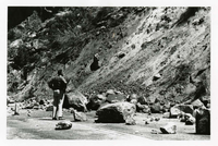 BW Photo of rock slide near echo rock - 35MM.