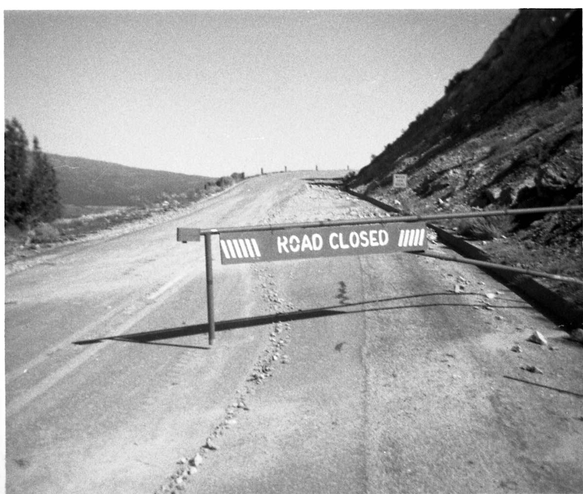 BW photos of rock slides in Kolob Canyons - 110mm.
