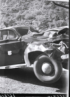 Damage to park vehicle (Chief Ranger's car) after hitting horse.