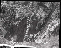 View looking down on Walter's Wiggles on West Rim Trail.