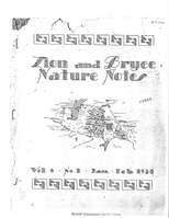 ZION 12278 Zion Bryce Nature Notes Vol6 No1 1934 January February NPSONLY