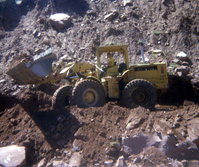 Color Photos of rock slides in Kolob Canyon.