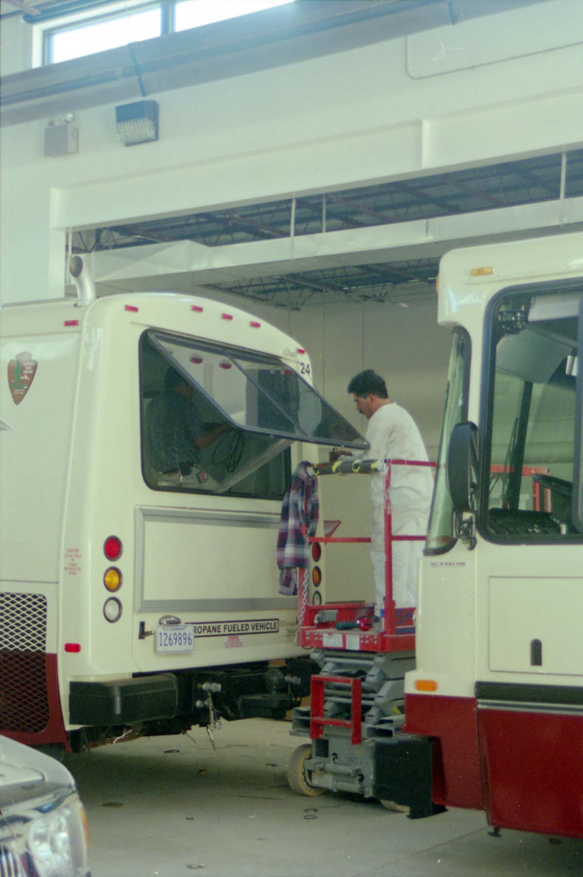 Color Photos of the official launch of the Zion shuttle system- same day as the new visitor center opening.