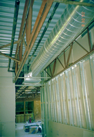 Ventilation pipe during the construction of headquarters addition.