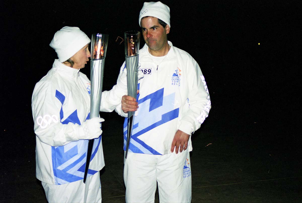 Color Photos of the ceremony surrounding the Olympic Torch passing through Zion.
