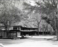 Reconstructed lodge after burning down on January 28, 1966.