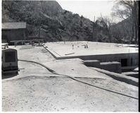 Rebuilding Zion Lodge after fire of January 28, 1966.