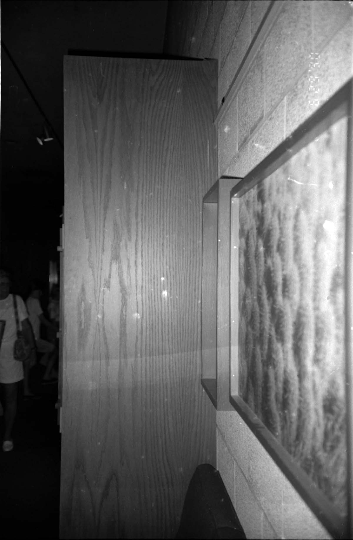 Artwork displays in the old Mission 66 Visitor Center and Museum.