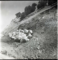 BW photos of rock slides in Kolob Canyons - 2x2.