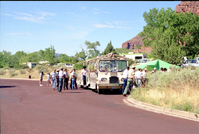 Color Photos of the parks 72nd anniversary celebrations- cake cutting, barbecue, speakers.