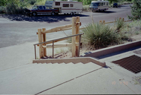 Staircase during the construction of headquarters addition.