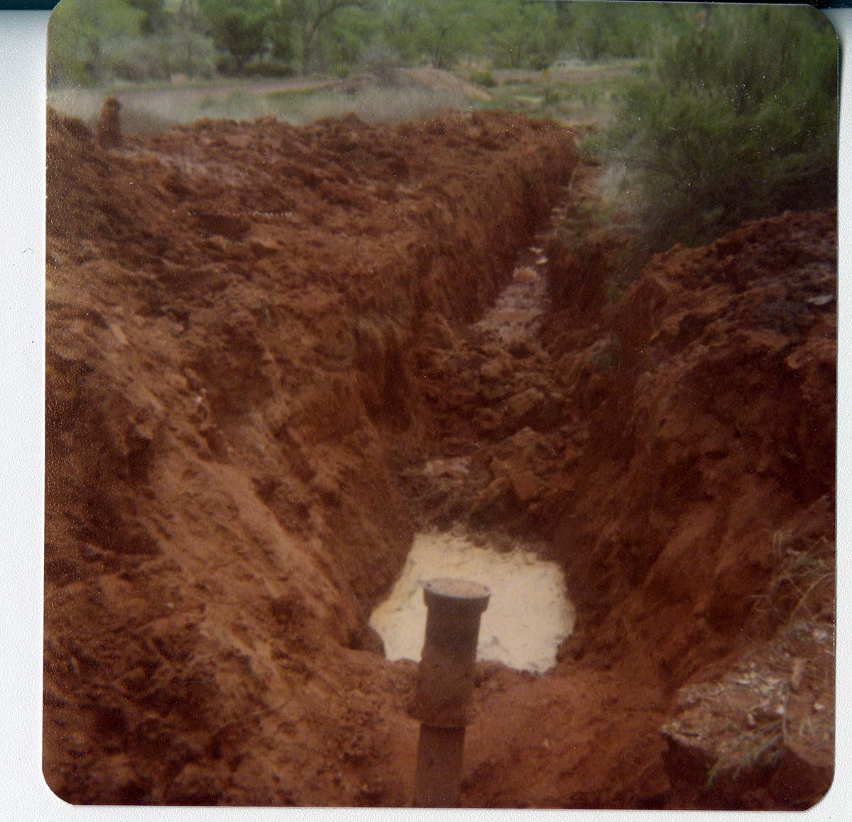 The Springdale water pipeline during construction.