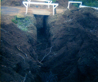 The Springdale water pipeline during construction.