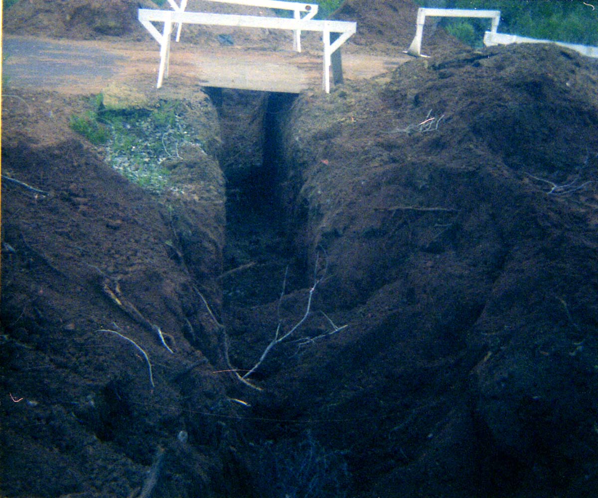The Springdale water pipeline during construction.