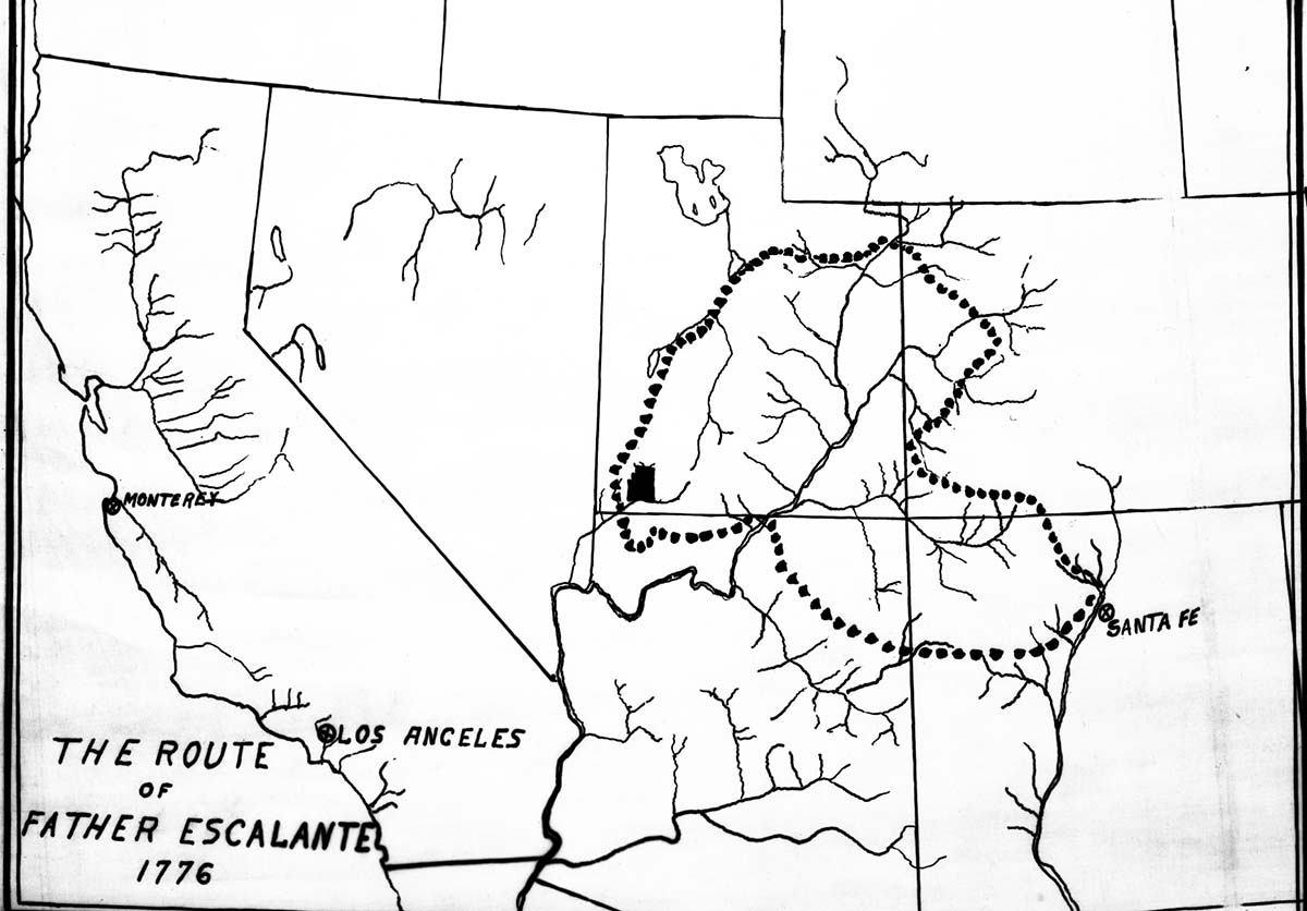 Route of Father Escalante in 1776.