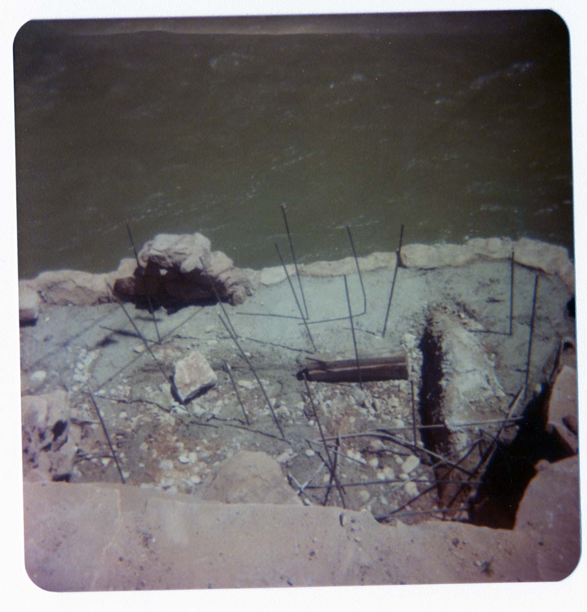 Construction materials during the arrival and replacement of the new Birch Creek footbridge.