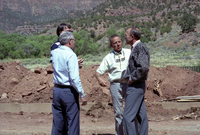 Color Photos of groundbreaking ceremony for remodeling of headquarters / visitor center building.