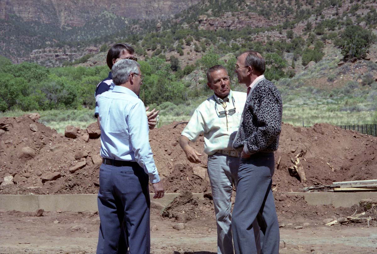 Color Photos of groundbreaking ceremony for remodeling of headquarters / visitor center building.