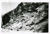 BW Photo of rock slide near echo rock - 35MM.