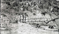 Building of the bridge on Emerald Pools Trail.