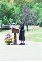 Color Photos of the opening celebration for the new visitor center - Same day as the official shuttle launch.