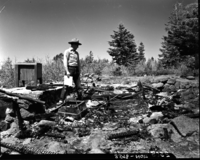 Burned down radio shack at Lava Point, lightning strike.